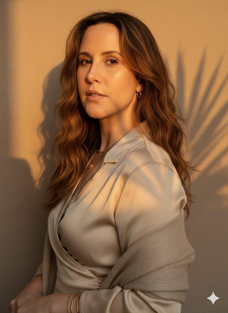 Monica em luz dourada